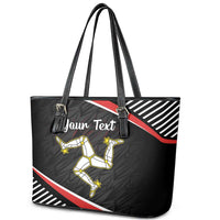 Personalized Isle of Man Leather Tote Bag Quocunque Jeceris Stabit