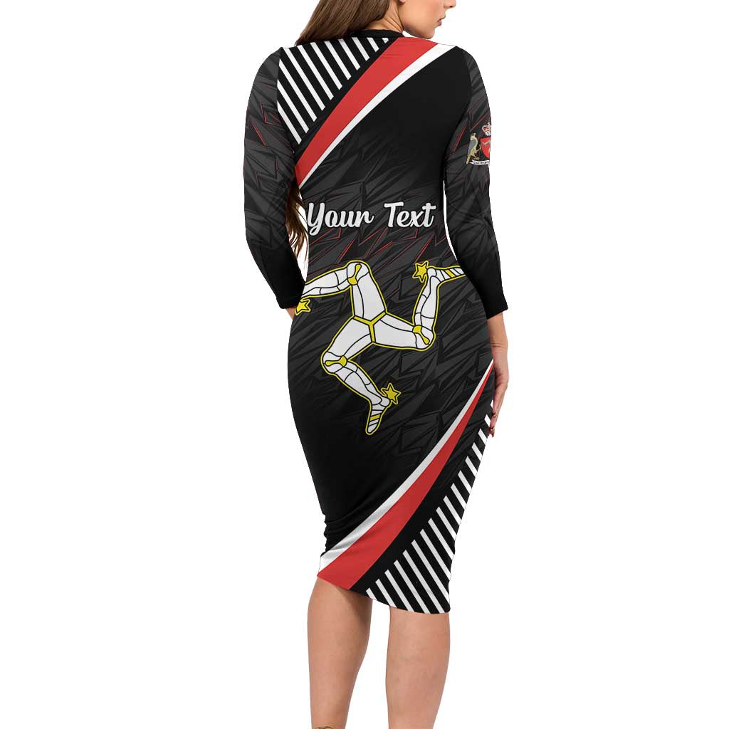 Personalized Isle of Man Long Sleeve Bodycon Dress Quocunque Jeceris Stabit