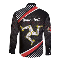 Personalized Isle of Man Long Sleeve Button Shirt Quocunque Jeceris Stabit