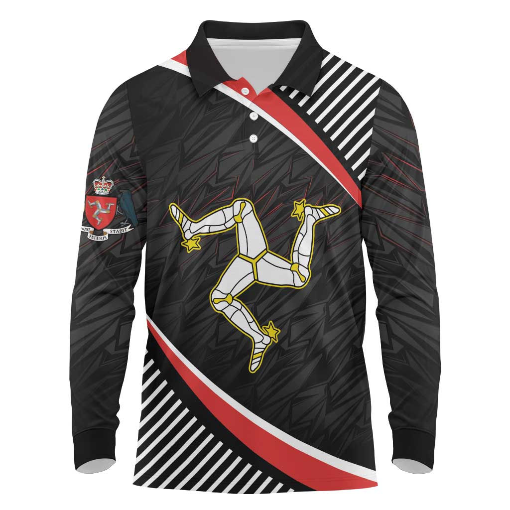 Personalized Isle of Man Long Sleeve Polo Shirt Quocunque Jeceris Stabit