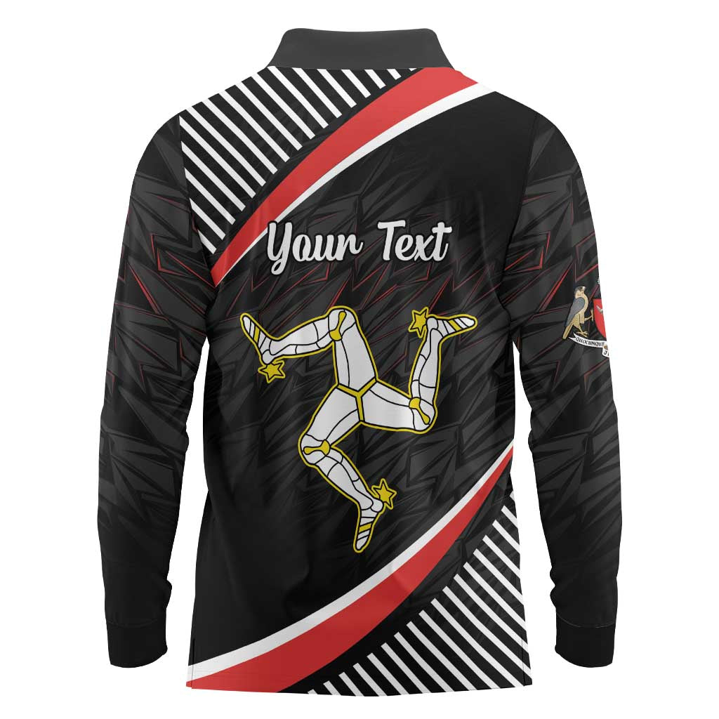 Personalized Isle of Man Long Sleeve Polo Shirt Quocunque Jeceris Stabit