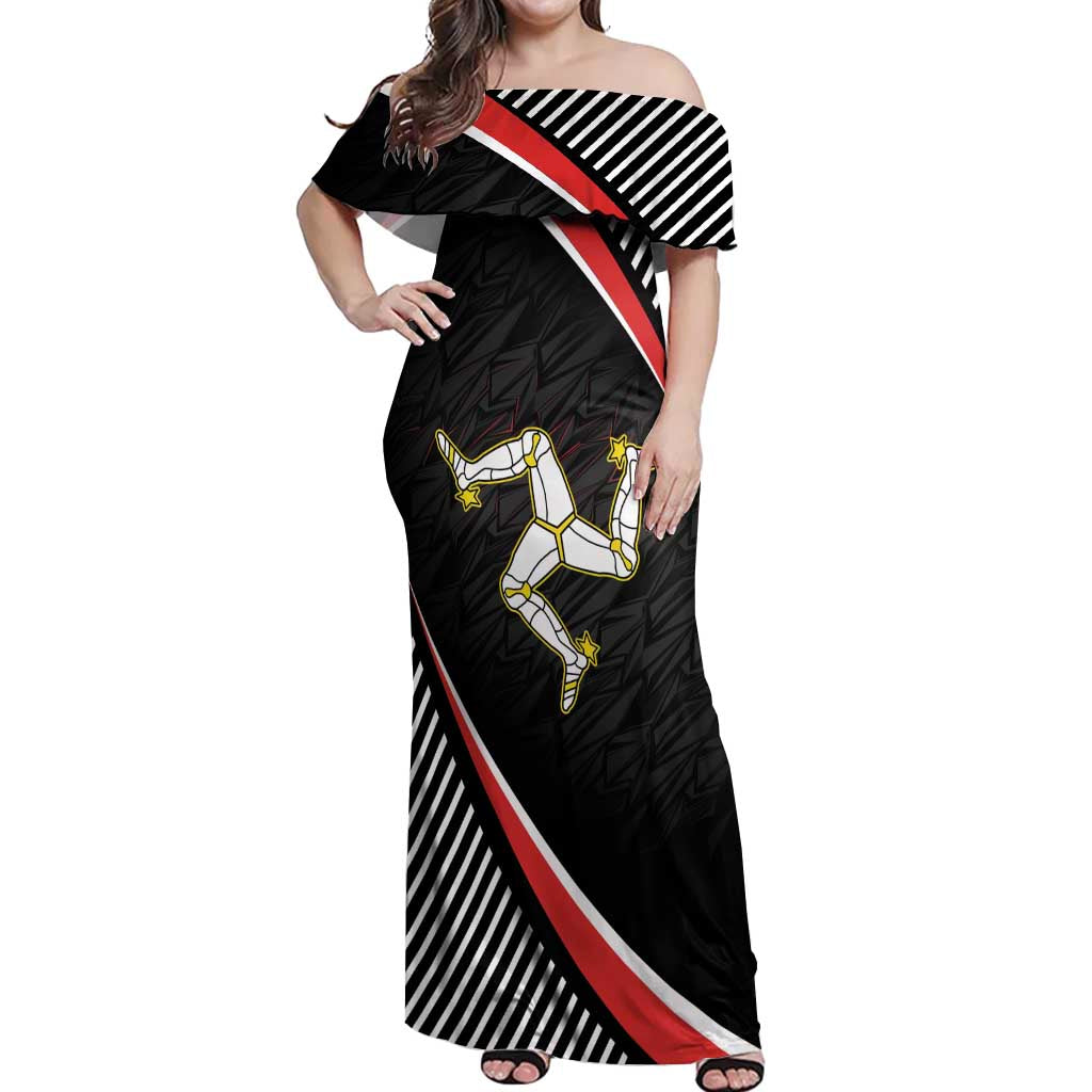 Personalized Isle of Man Off Shoulder Maxi Dress Quocunque Jeceris Stabit