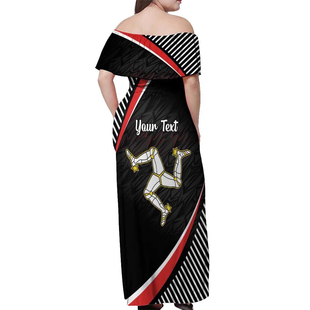 Personalized Isle of Man Off Shoulder Maxi Dress Quocunque Jeceris Stabit