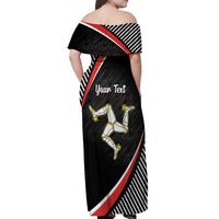 Personalized Isle of Man Off Shoulder Maxi Dress Quocunque Jeceris Stabit