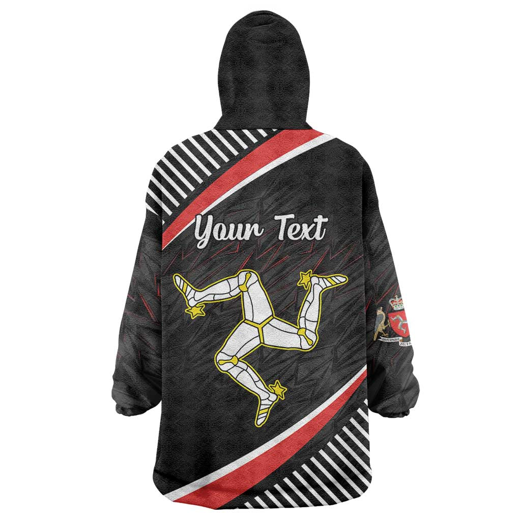 Personalized Isle of Man Wearable Blanket Hoodie Quocunque Jeceris Stabit