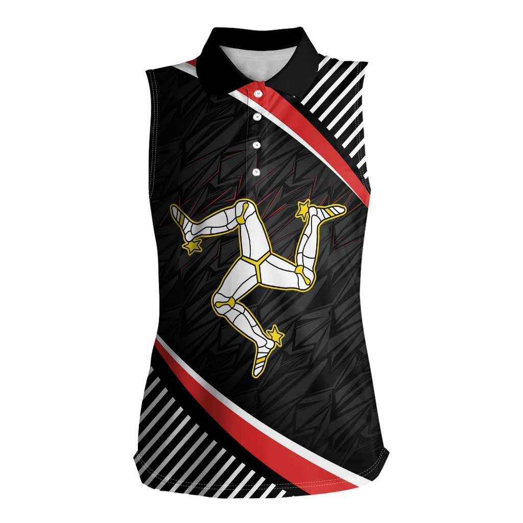 Personalized Isle of Man Women Sleeveless Polo Shirt Quocunque Jeceris Stabit