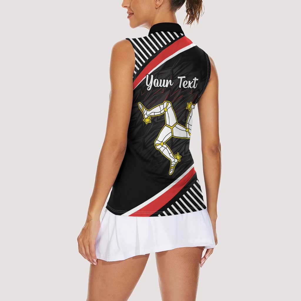 Personalized Isle of Man Women Sleeveless Polo Shirt Quocunque Jeceris Stabit