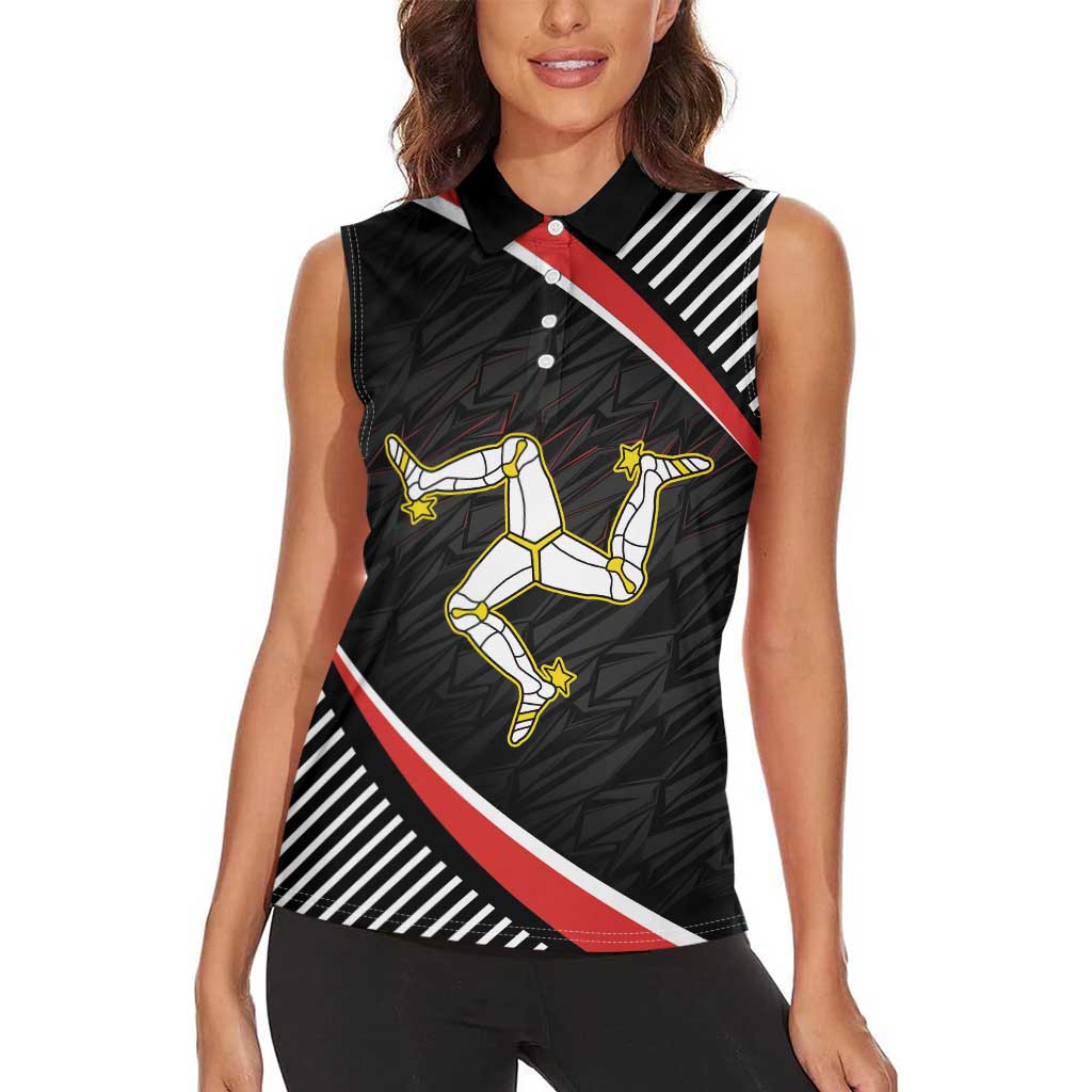 Personalized Isle of Man Women Sleeveless Polo Shirt Quocunque Jeceris Stabit