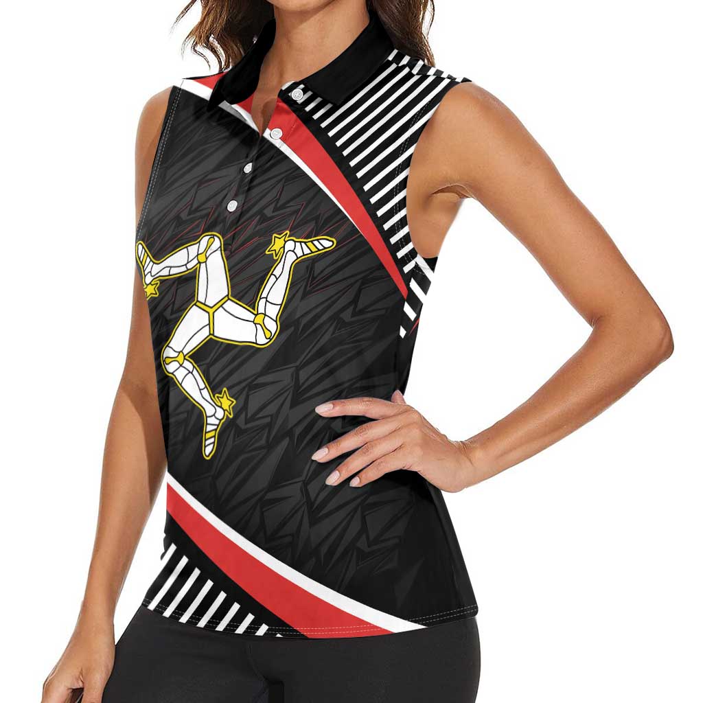 Personalized Isle of Man Women Sleeveless Polo Shirt Quocunque Jeceris Stabit