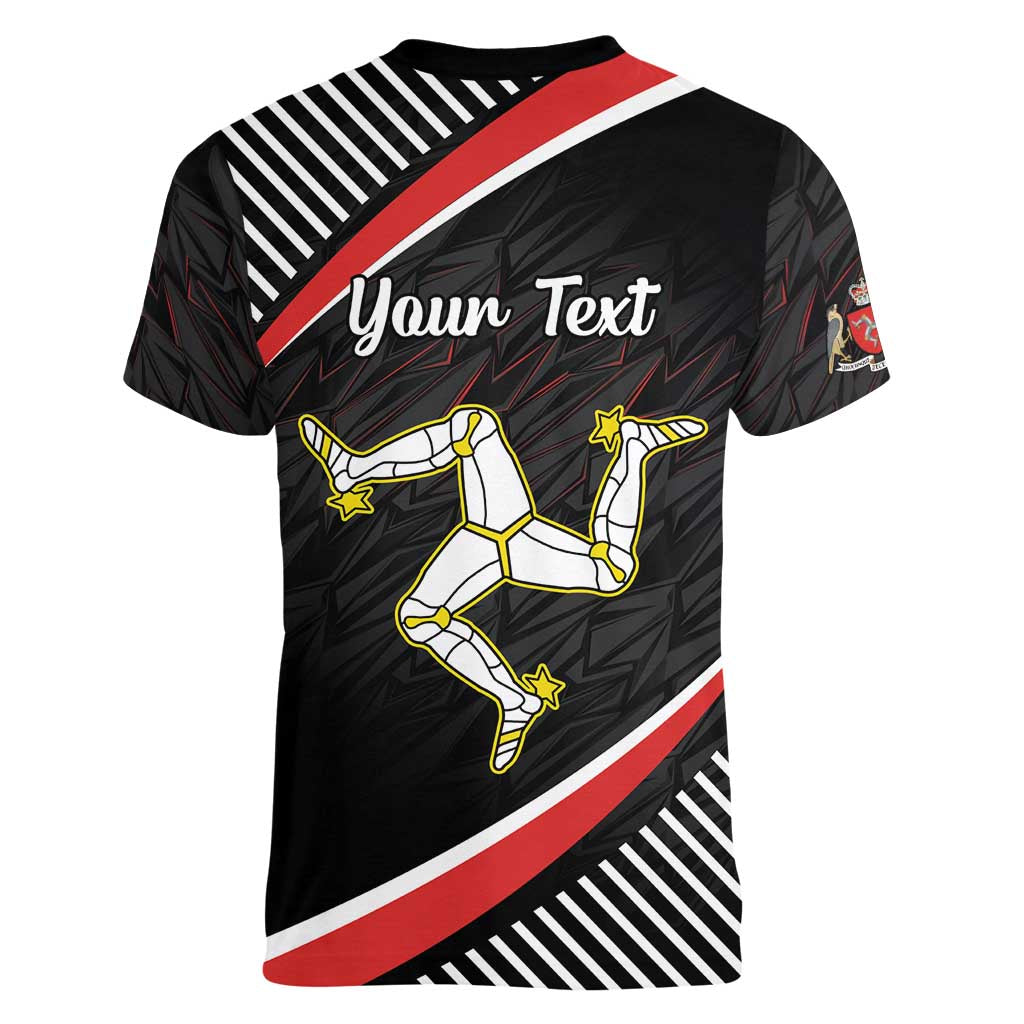 Personalized Isle of Man Women V-Neck T-Shirt Quocunque Jeceris Stabit