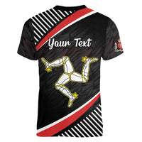Personalized Isle of Man Women V-Neck T-Shirt Quocunque Jeceris Stabit