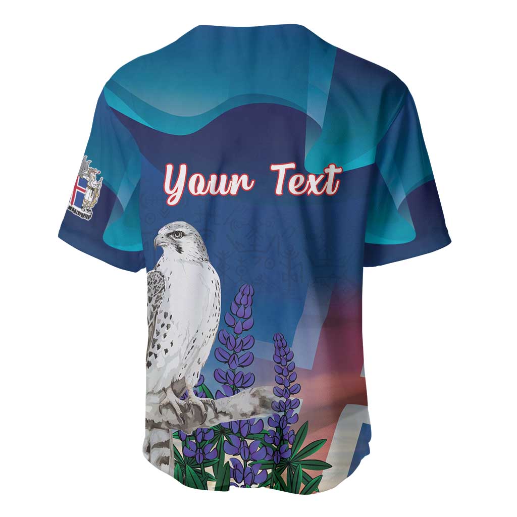 Personalized Iceland National Day Baseball Jersey Gyrfalcon With Lupine Flower