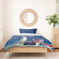 Personalized Iceland National Day Bedding Set Gyrfalcon With Lupine Flower