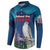 Personalized Iceland National Day Button Sweatshirt Gyrfalcon With Lupine Flower