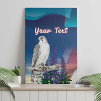 Personalized Iceland National Day Canvas Wall Art Gyrfalcon With Lupine Flower
