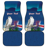 Personalized Iceland National Day Car Mats Gyrfalcon With Lupine Flower