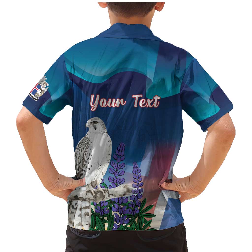 Personalized Iceland National Day Family Matching Mermaid Dress and Hawaiian Shirt Gyrfalcon With Lupine Flower