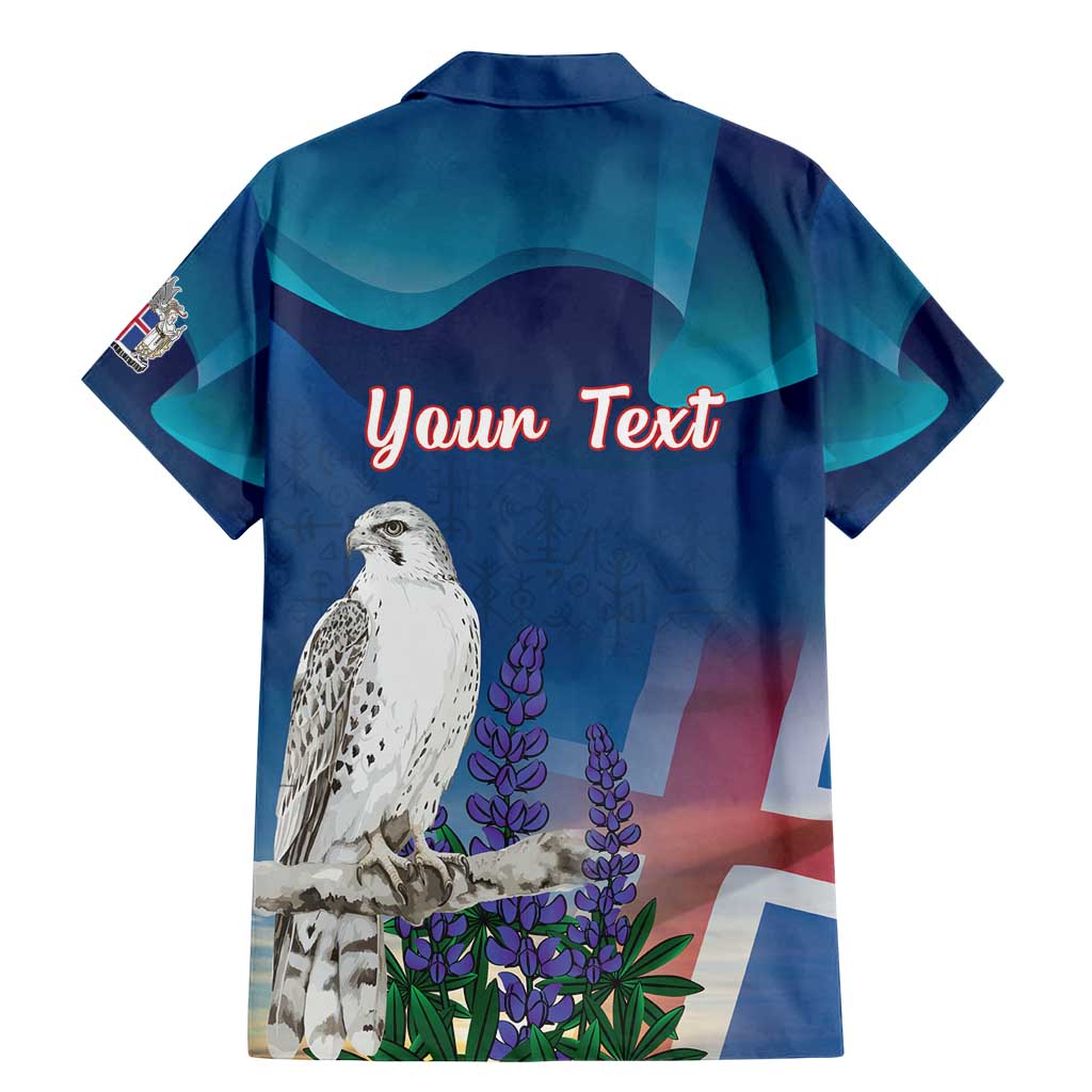 Personalized Iceland National Day Family Matching Mermaid Dress and Hawaiian Shirt Gyrfalcon With Lupine Flower