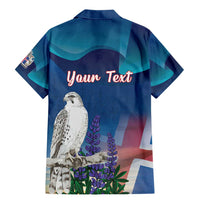 Personalized Iceland National Day Family Matching Mermaid Dress and Hawaiian Shirt Gyrfalcon With Lupine Flower