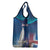 Personalized Iceland National Day Grocery Bag Gyrfalcon With Lupine Flower