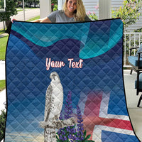 Personalized Iceland National Day Quilt Gyrfalcon With Lupine Flower
