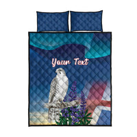 Personalized Iceland National Day Quilt Bed Set Gyrfalcon With Lupine Flower