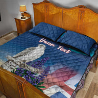 Personalized Iceland National Day Quilt Bed Set Gyrfalcon With Lupine Flower