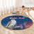 Personalized Iceland National Day Round Carpet Gyrfalcon With Lupine Flower