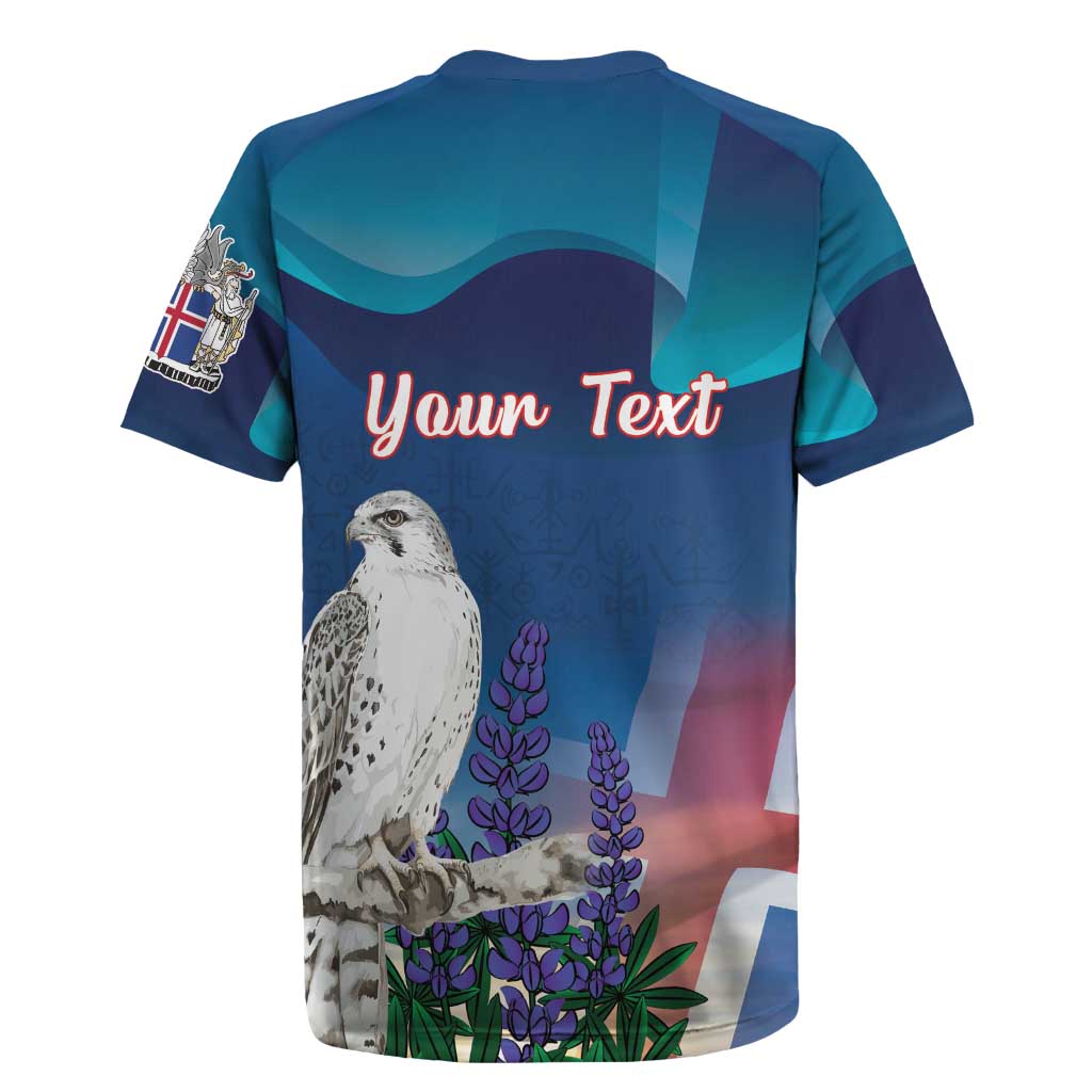Personalized Iceland National Day Rugby Jersey Gyrfalcon With Lupine Flower