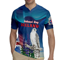 Personalized Iceland National Day Rugby Jersey Gyrfalcon With Lupine Flower