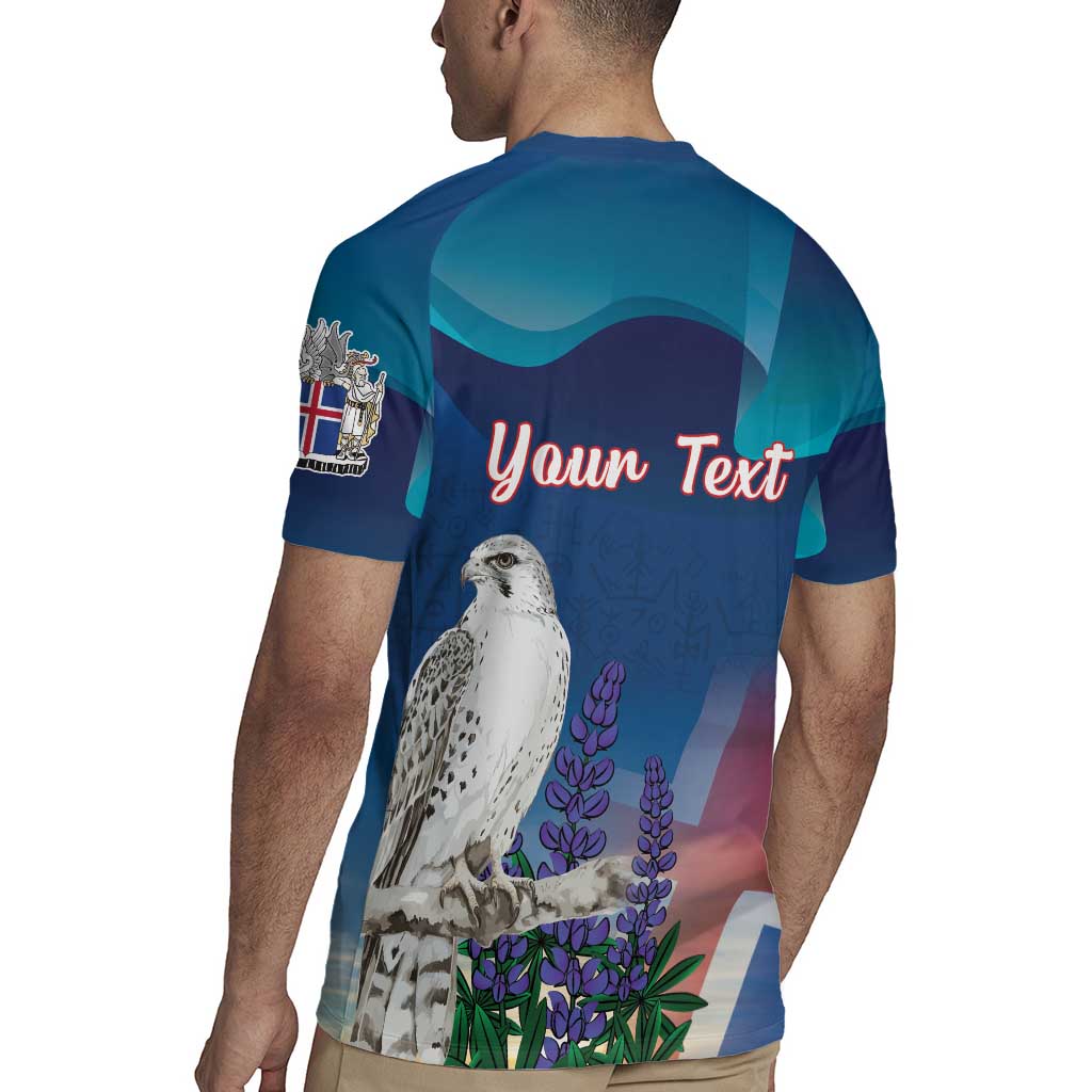 Personalized Iceland National Day Rugby Jersey Gyrfalcon With Lupine Flower