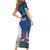 Personalized Iceland National Day Short Sleeve Bodycon Dress Gyrfalcon With Lupine Flower