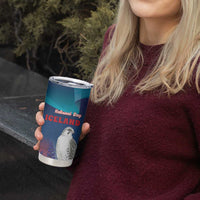 Personalized Iceland National Day Tumbler Cup Gyrfalcon With Lupine Flower