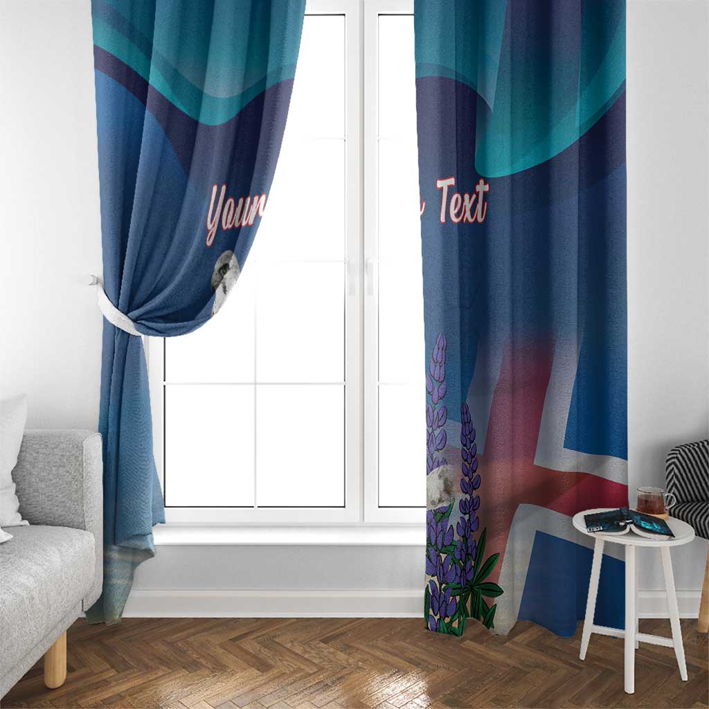 Personalized Iceland National Day Window Curtain Gyrfalcon With Lupine Flower