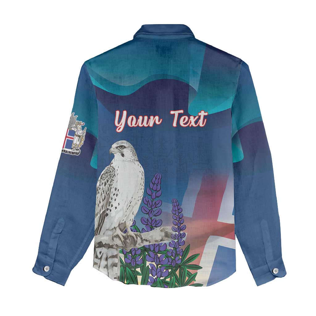 Personalized Iceland National Day Women Casual Shirt Gyrfalcon With Lupine Flower