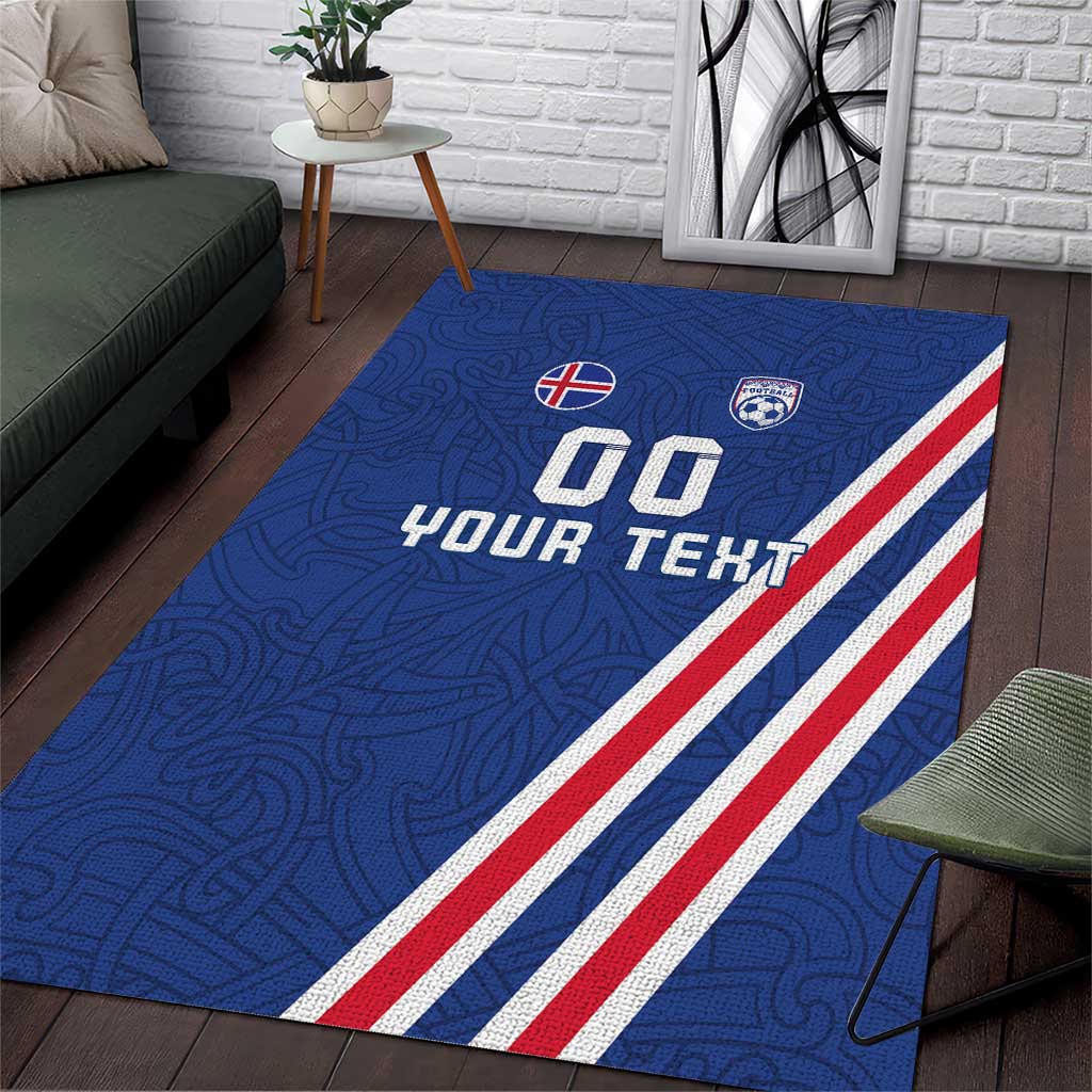 Custom Iceland Football Area Rug Strakarnir Okkar Celtic Pattern