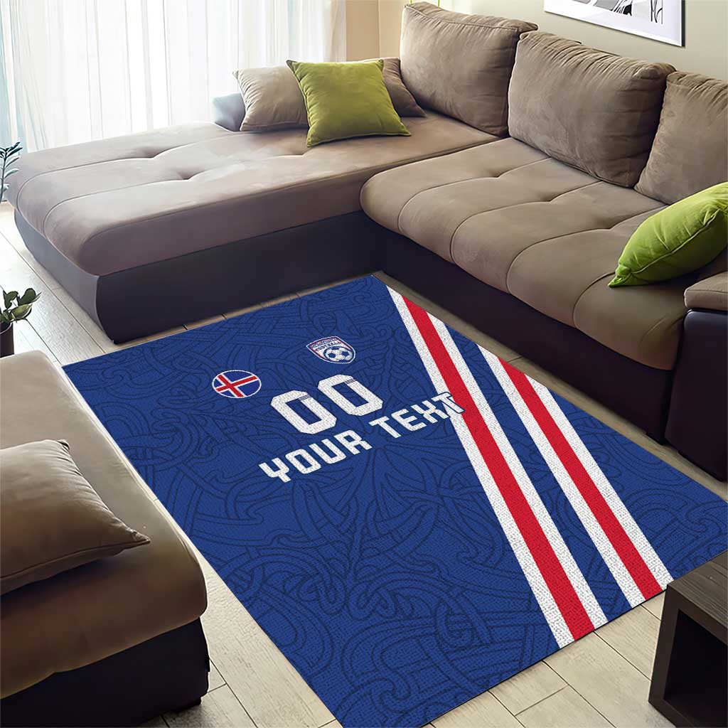 Custom Iceland Football Area Rug Strakarnir Okkar Celtic Pattern