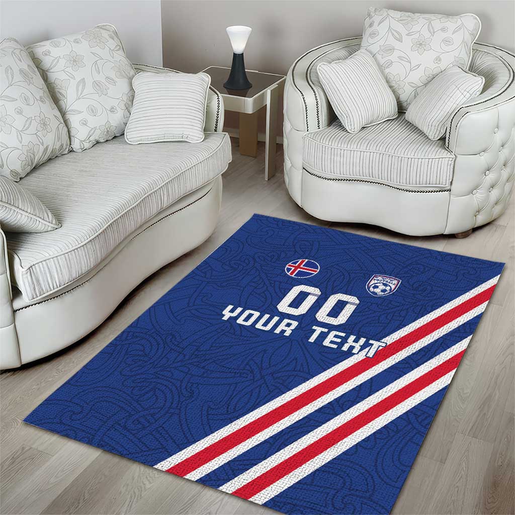 Custom Iceland Football Area Rug Strakarnir Okkar Celtic Pattern