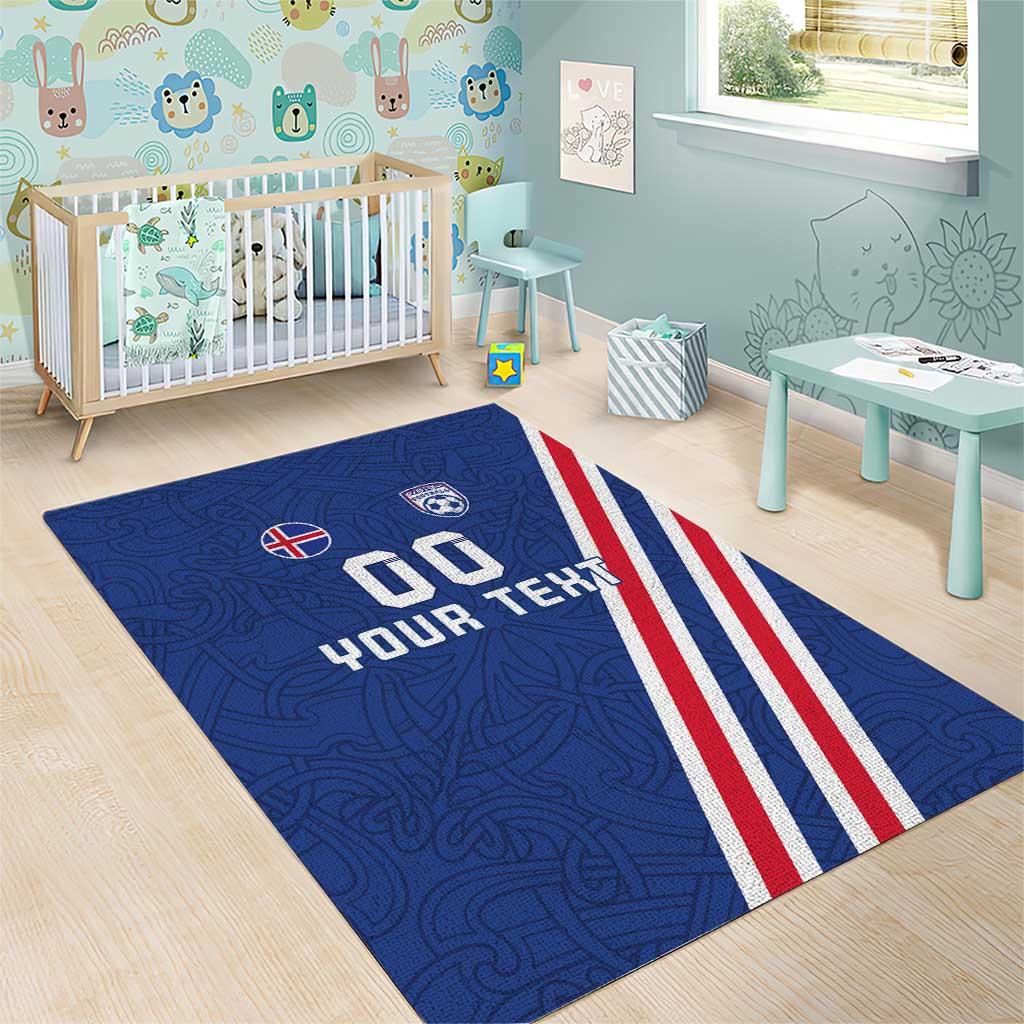 Custom Iceland Football Area Rug Strakarnir Okkar Celtic Pattern