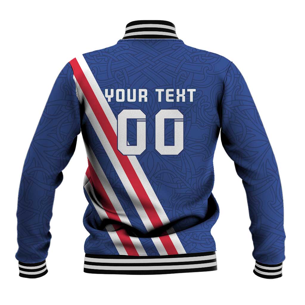 Custom Iceland Football Baseball Jacket Strakarnir Okkar Celtic Pattern