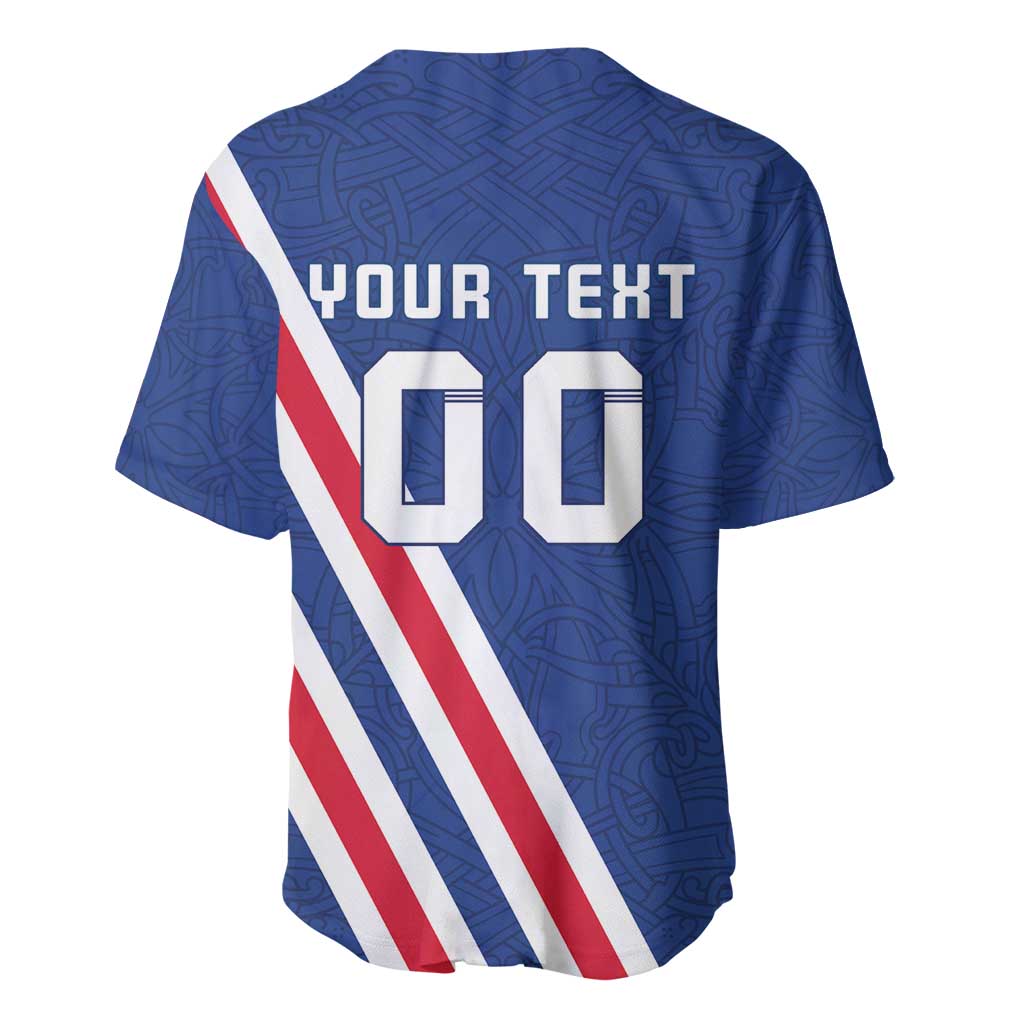 Custom Iceland Football Baseball Jersey Strakarnir Okkar Celtic Pattern