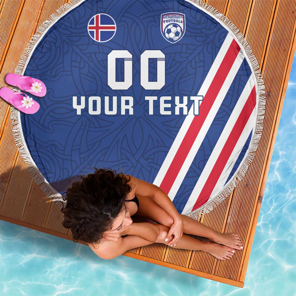 Custom Iceland Football Beach Blanket Strakarnir Okkar Celtic Pattern