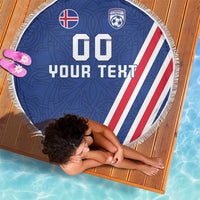 Custom Iceland Football Beach Blanket Strakarnir Okkar Celtic Pattern