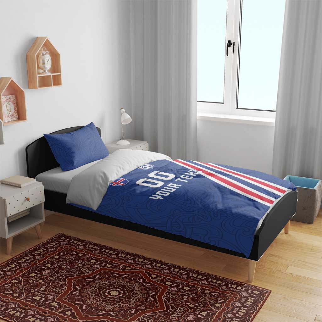 Custom Iceland Football Bedding Set Strakarnir Okkar Celtic Pattern