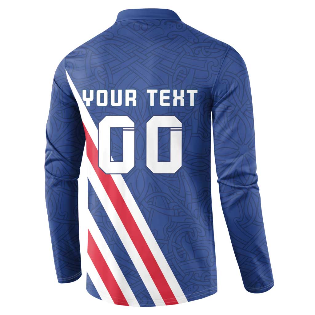 Custom Iceland Football Button Sweatshirt Strakarnir Okkar Celtic Pattern