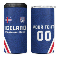 Custom Iceland Football 4 in 1 Can Cooler Tumbler Strakarnir Okkar Celtic Pattern