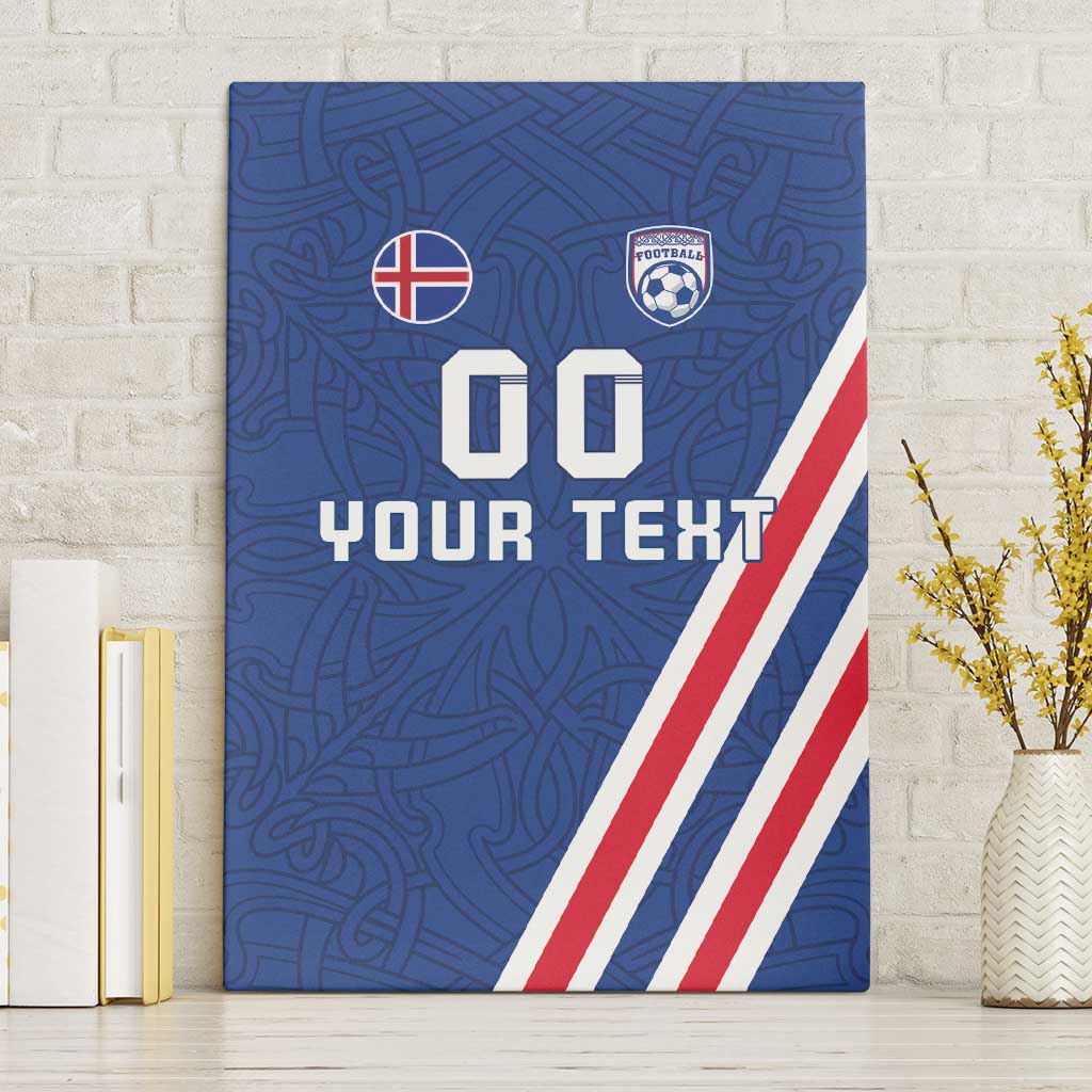 Custom Iceland Football Canvas Wall Art Strakarnir Okkar Celtic Pattern