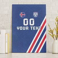 Custom Iceland Football Canvas Wall Art Strakarnir Okkar Celtic Pattern