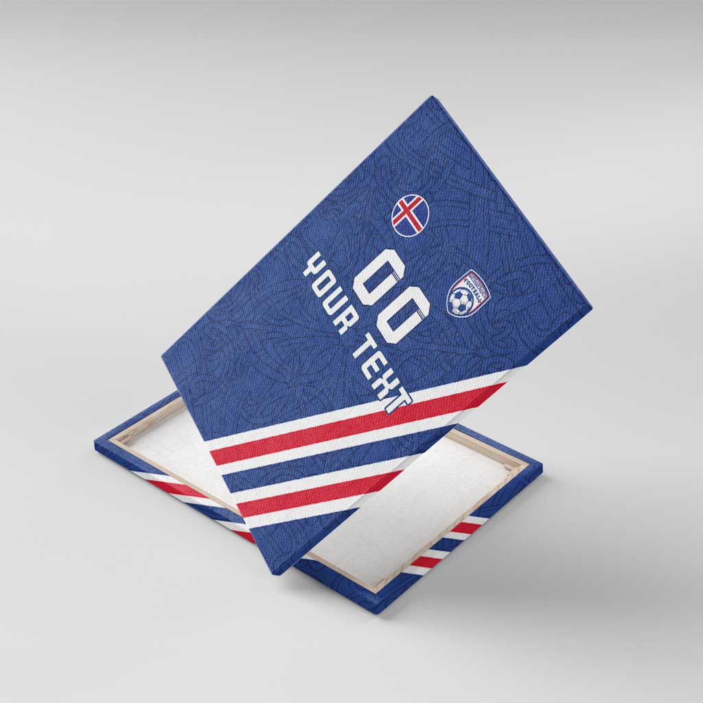 Custom Iceland Football Canvas Wall Art Strakarnir Okkar Celtic Pattern