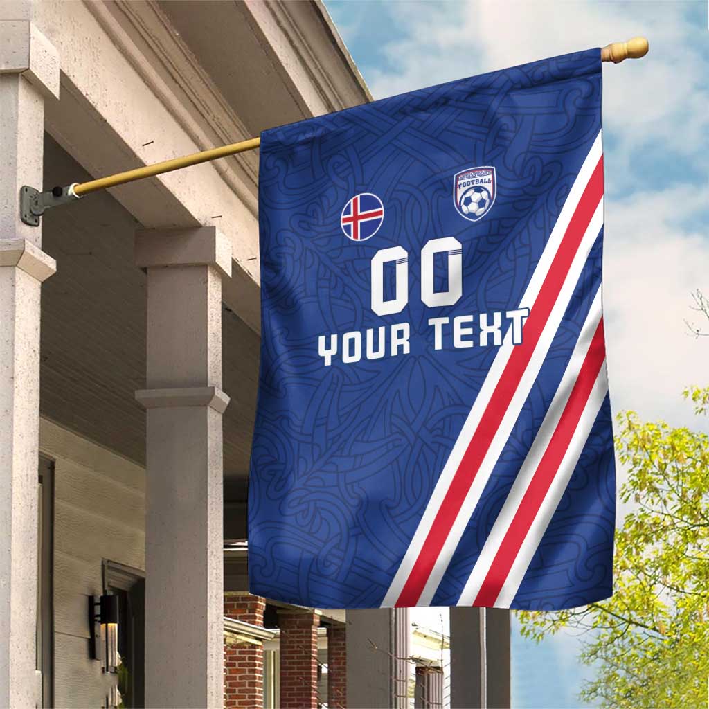 Custom Iceland Football Garden Flag Strakarnir Okkar Celtic Pattern